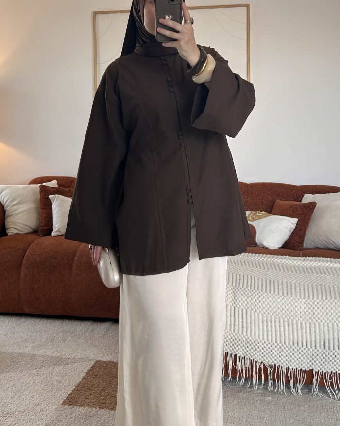 Pantalon évasé avec ourlet | blanc – Image 3
