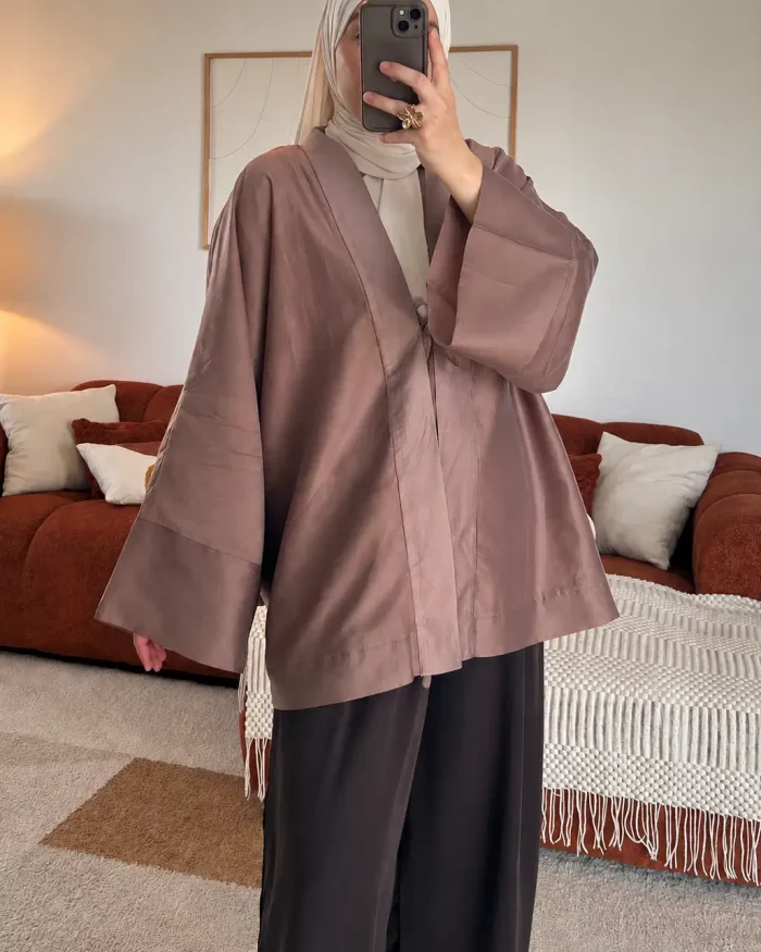 Kimono à lacet en Lyocell | Vieux rose