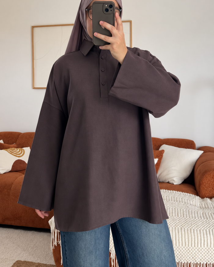 Polo oversize Milan | Prune