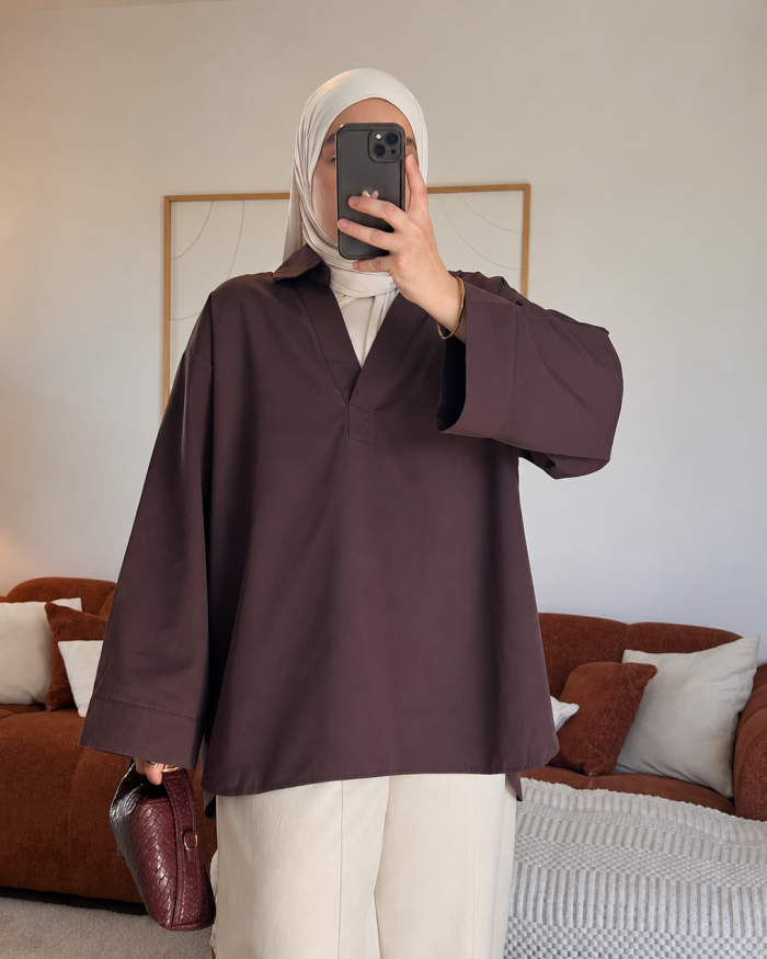 Polo col V oversize | Prune