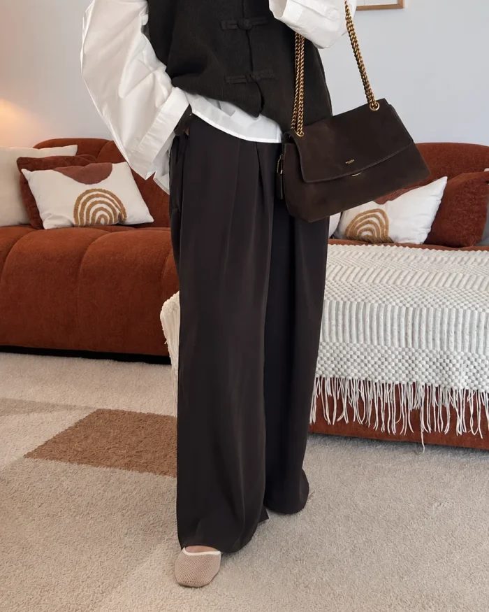 Pantalon chic fluide | Marron
