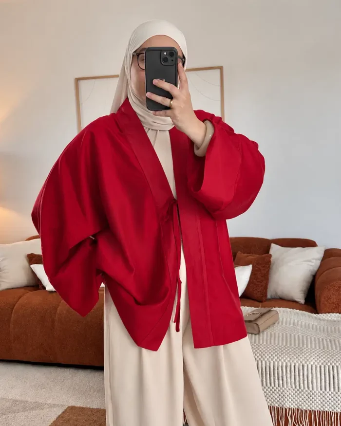 Kimono à lacet en Lyocell | Rouge