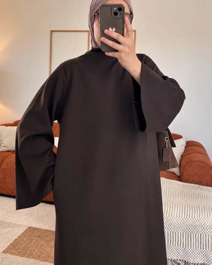 Alternative view of Abaya col haut Sayana | Marron