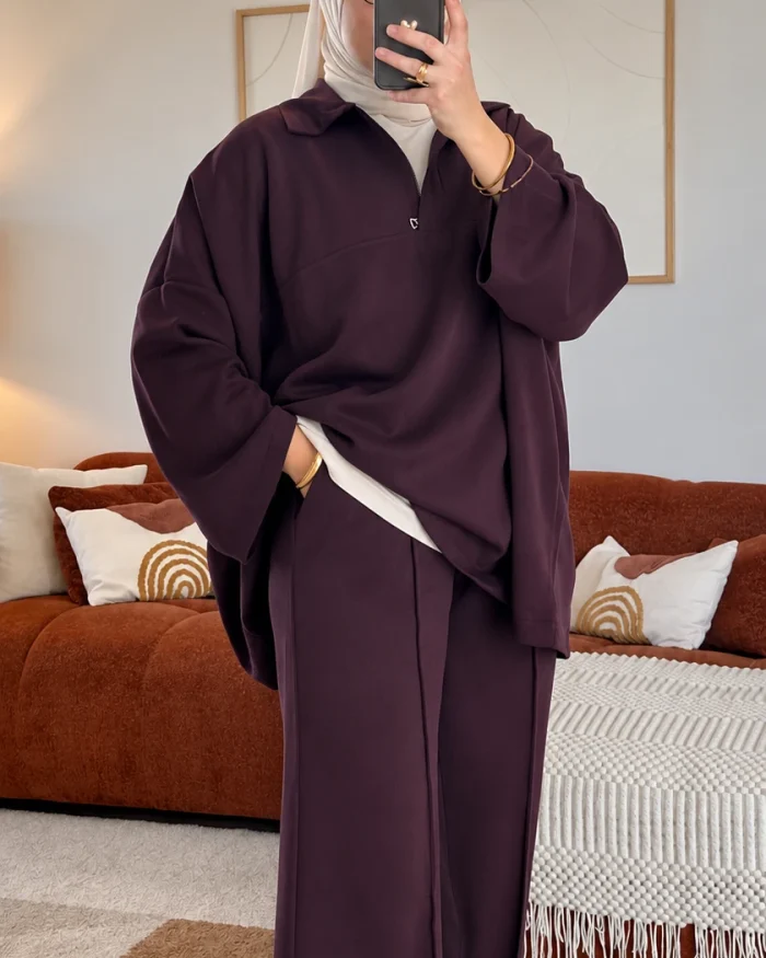 Ensemble Sweat zippé comfy | Burgundy