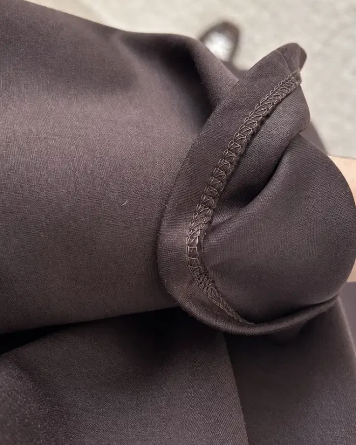 Abaya col haut Sayana | Marron – Image 3