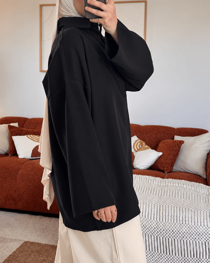 Alternative view of Polo oversize Milan | Noir
