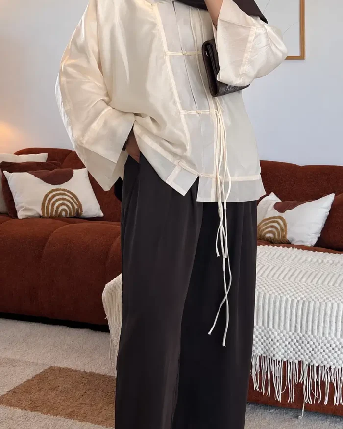 Chemise Alana en Lyocell | Blanc cassé – Image 3