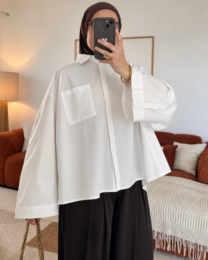 Chemise en coton | Blanche