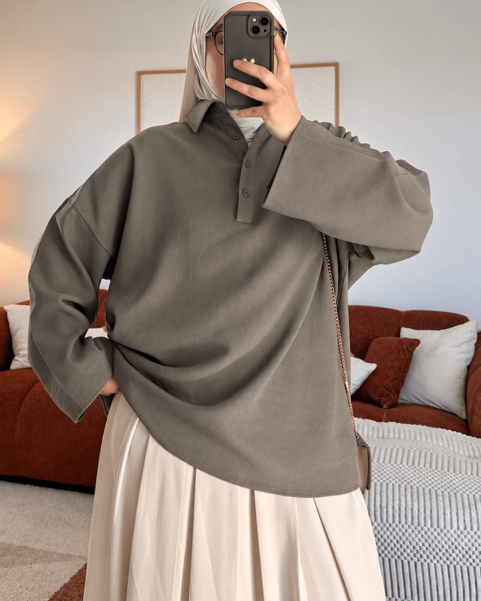 Polo oversize Milan | Taupe/Kaki