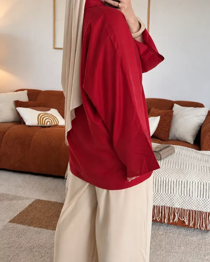 Kimono à lacet en Lyocell | Rouge – Image 4