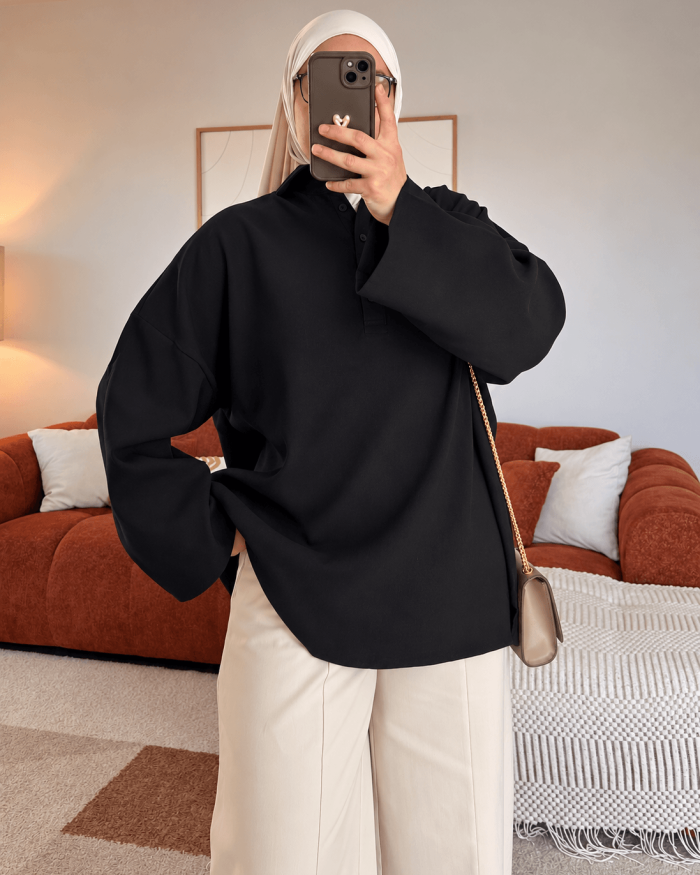 Polo oversize Milan | Noir