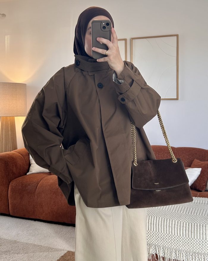 Trench tendance à col montant | Marron