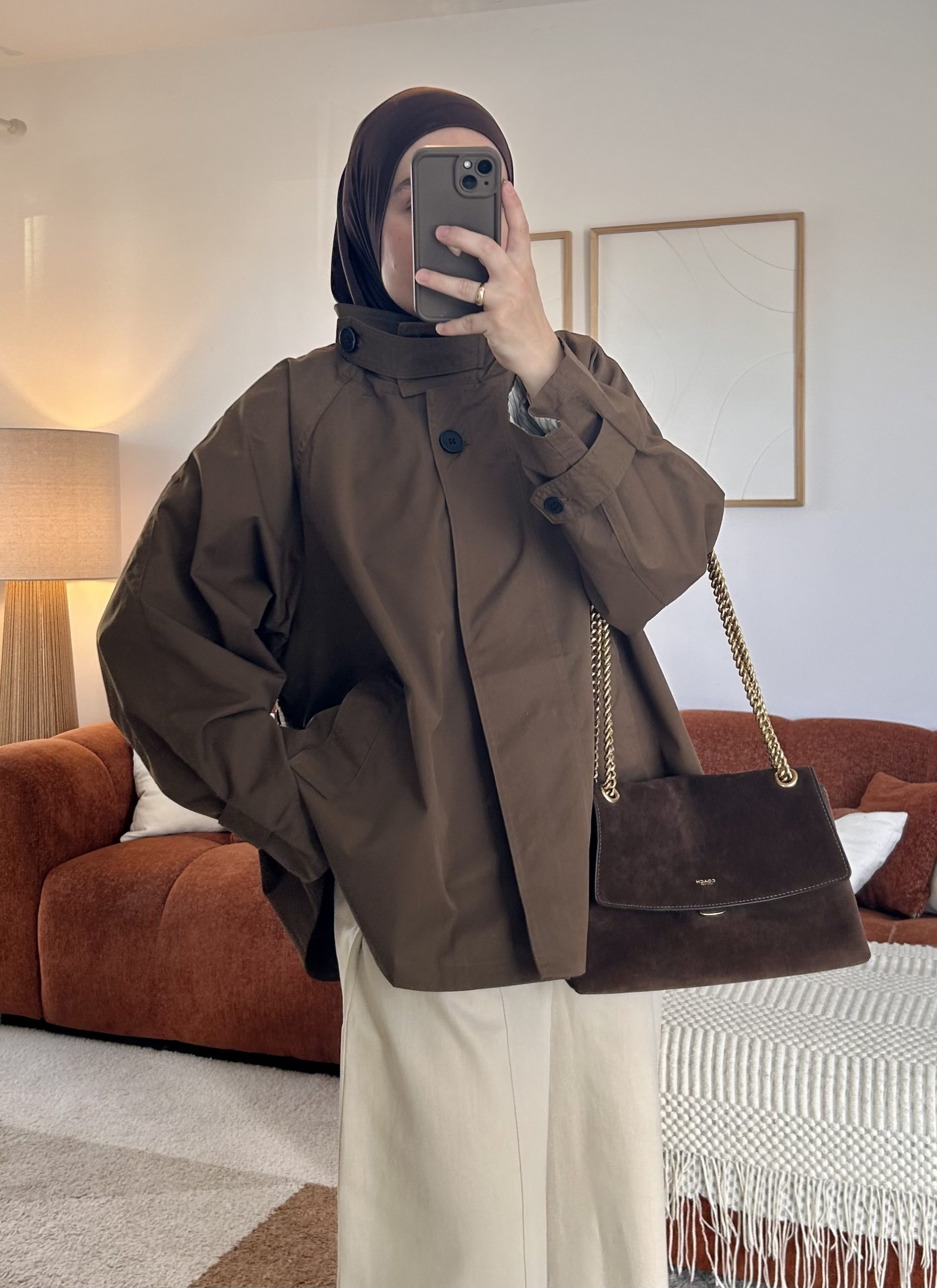 Trench tendance à col montant | Marron