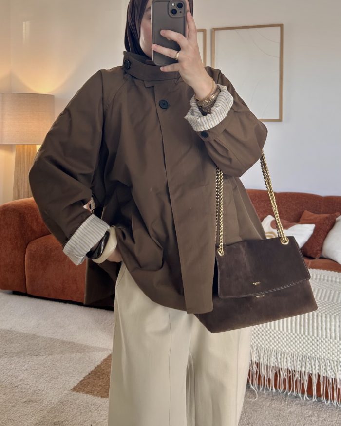 Trench tendance à col montant | Marron – Image 3