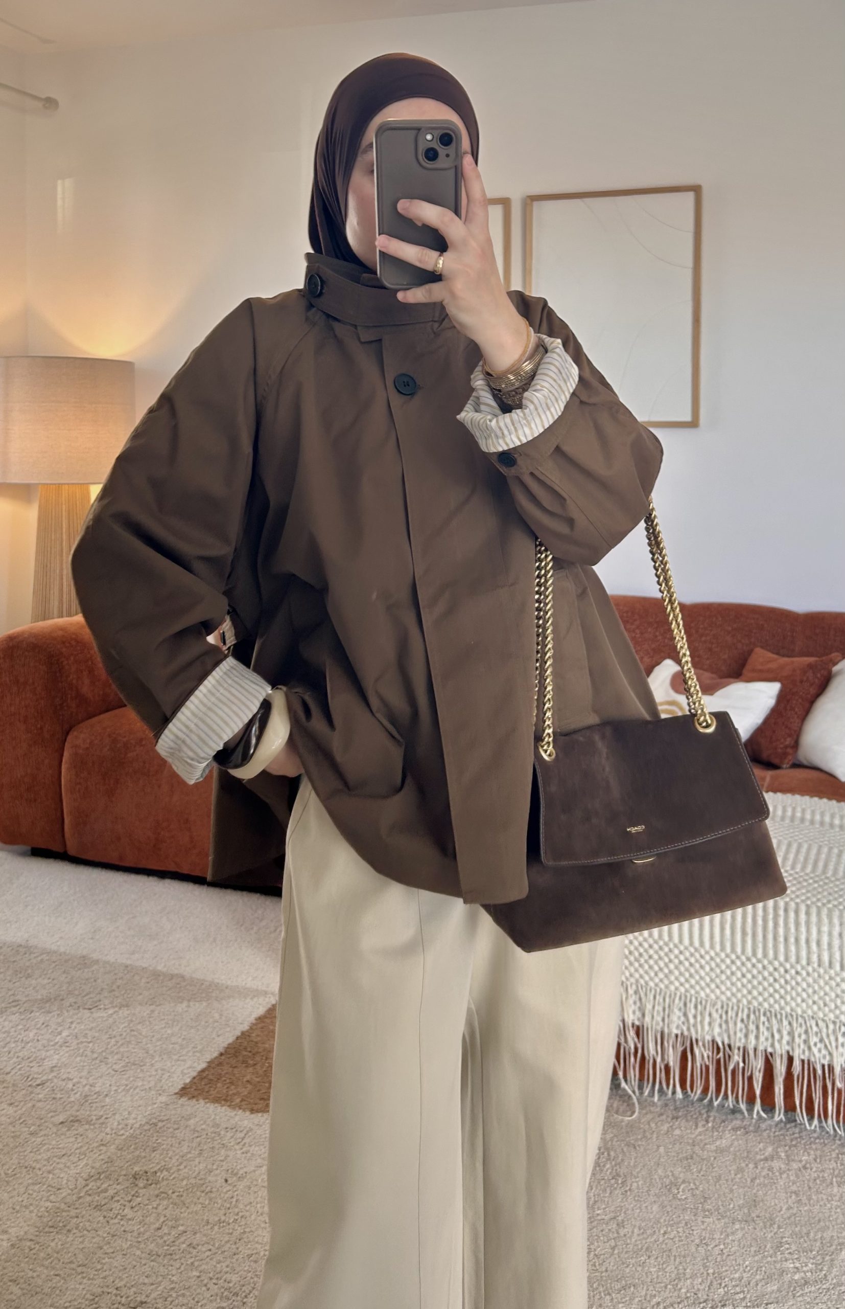 Trench tendance à col montant | Marron – Image 3