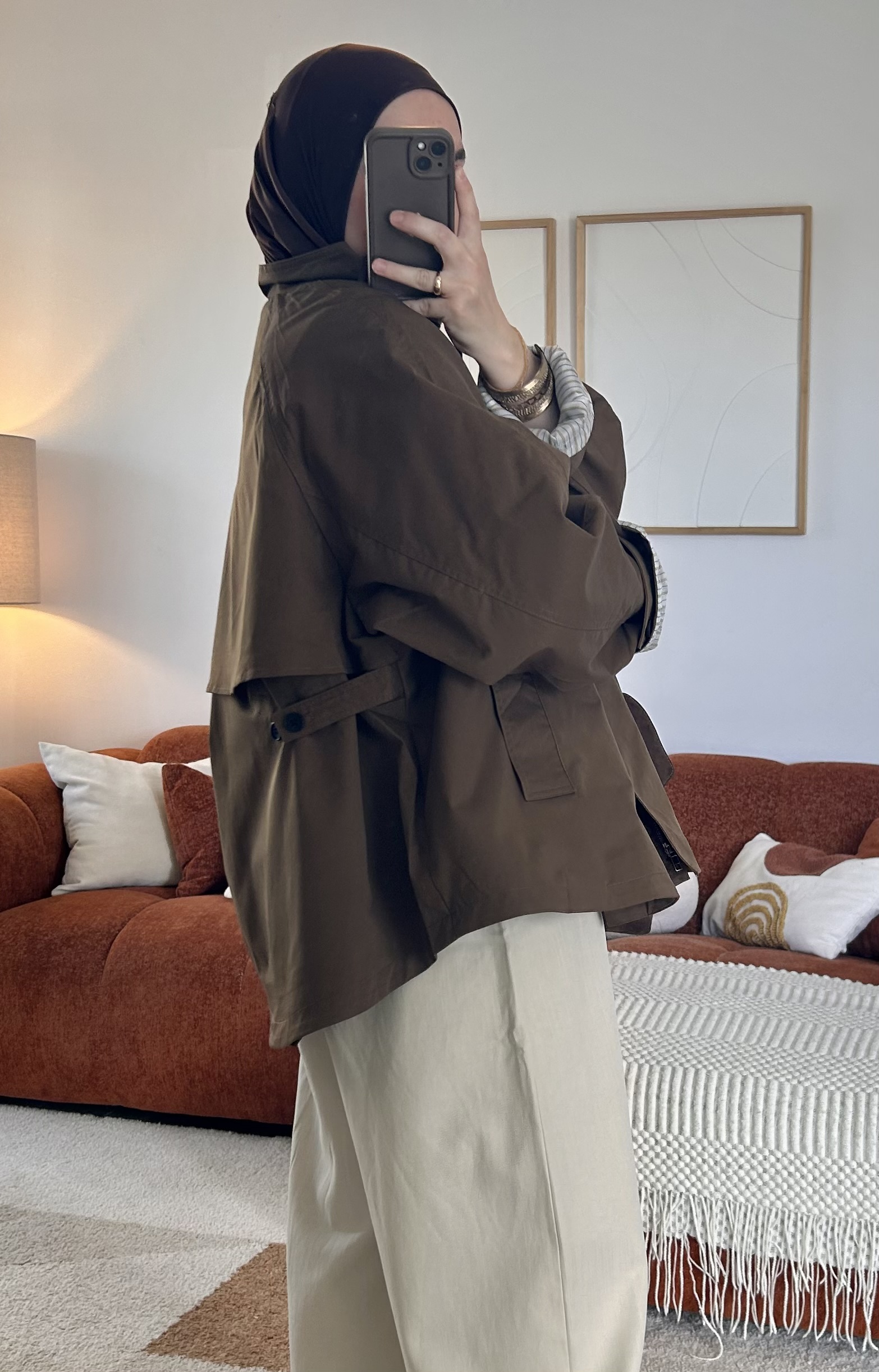 Trench tendance à col montant | Marron – Image 5