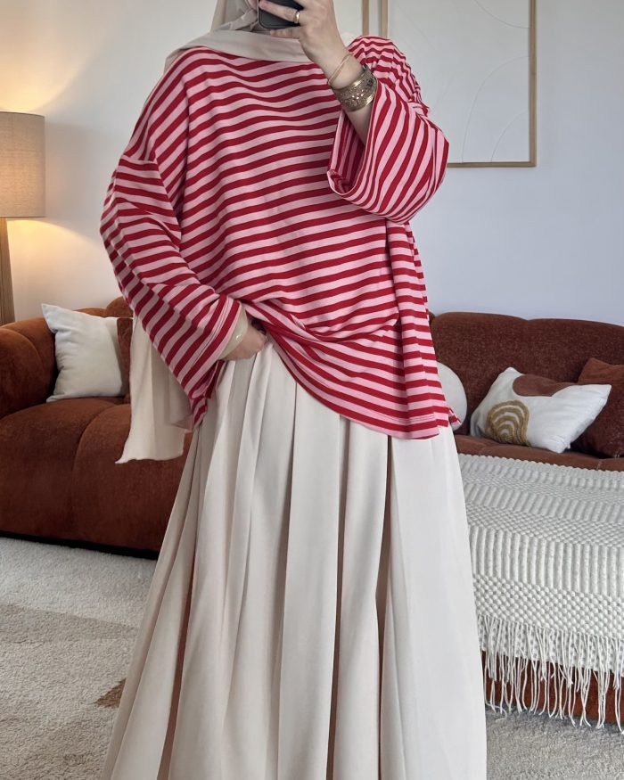 Alternative view of T-shirt marinière | Rouge & rose