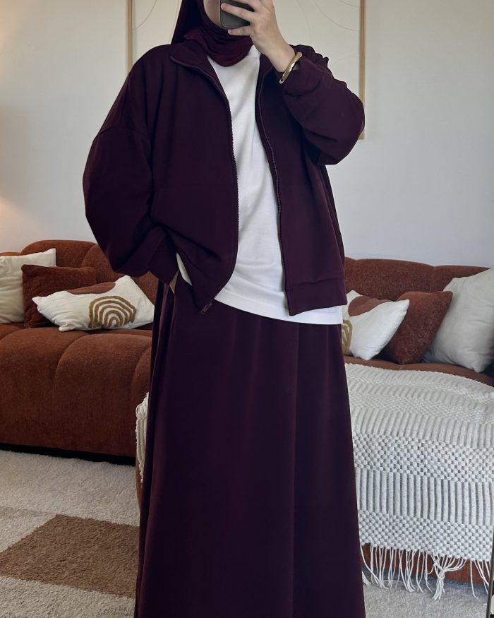 Ensemble Sportwear jupe | Burgundy – Image 2