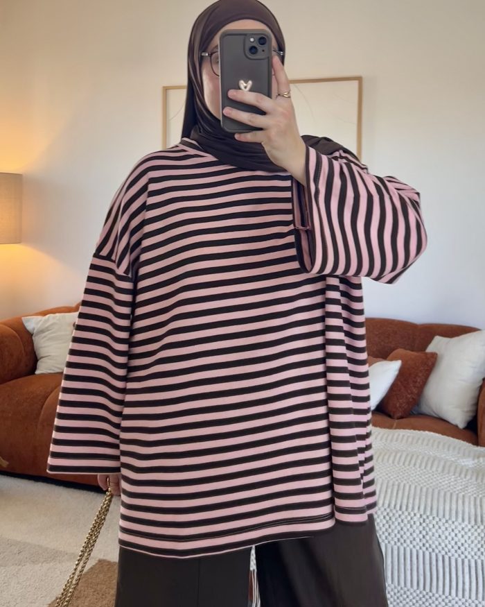 T-shirt marinière | Marron & Rose