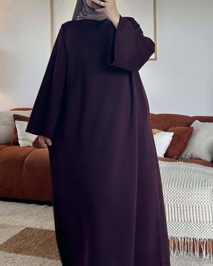 Alternative view of Abaya col haut Sayana | Burgundy
