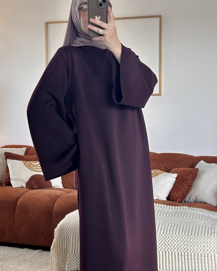 Abaya col haut Sayana | Burgundy