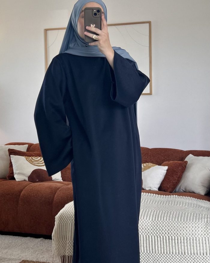 Abaya col haut Sayana | Bleue nuit
