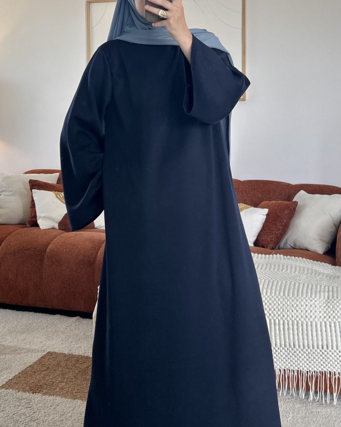 Abaya col haut Sayana | Bleue nuit – Image 2