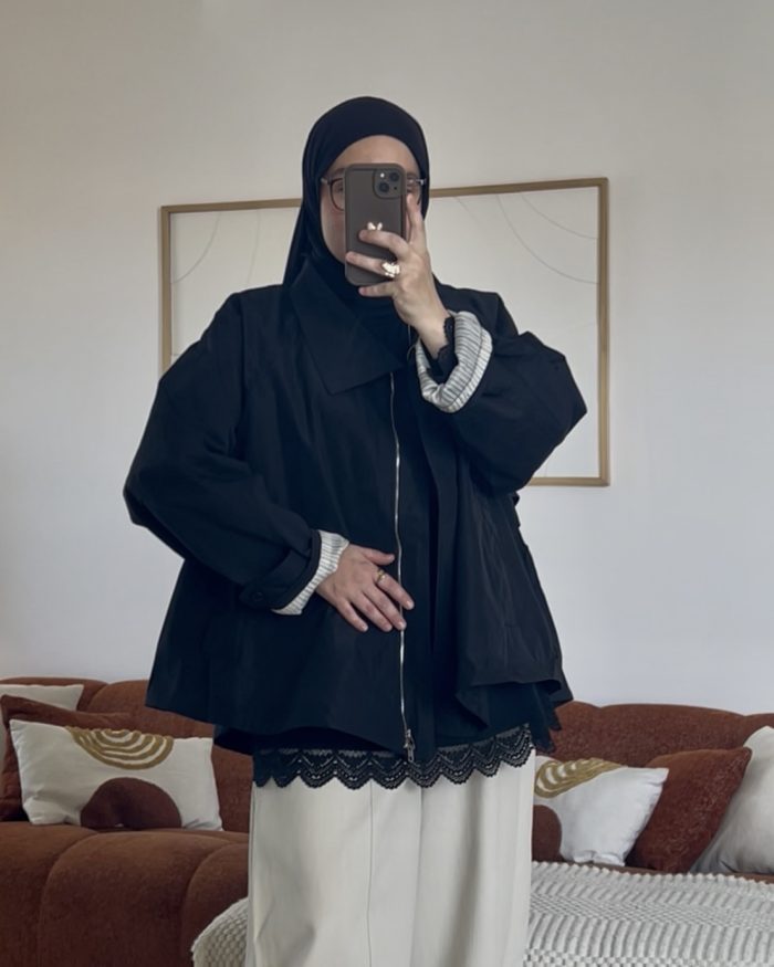 Trench tendance à col montant | Noir