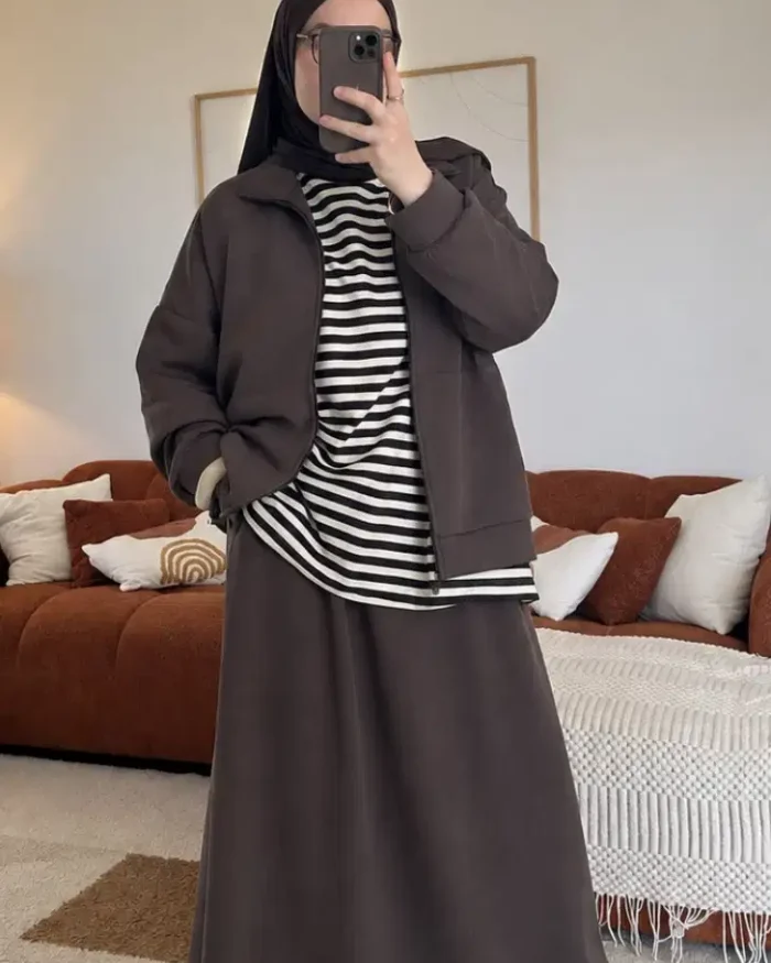 Ensemble Sportwear jupe | marron