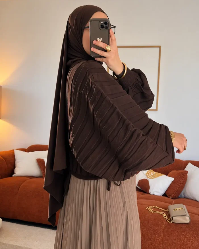 Pull oversize à manches chauve-souris | marron