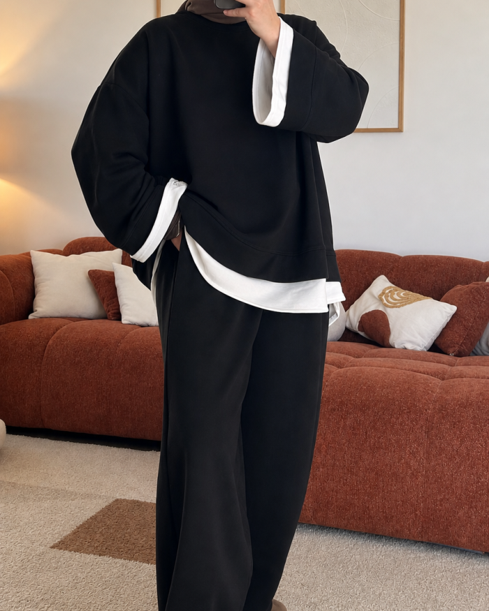 Alternative view of Sweat bicolore oversize | Marron